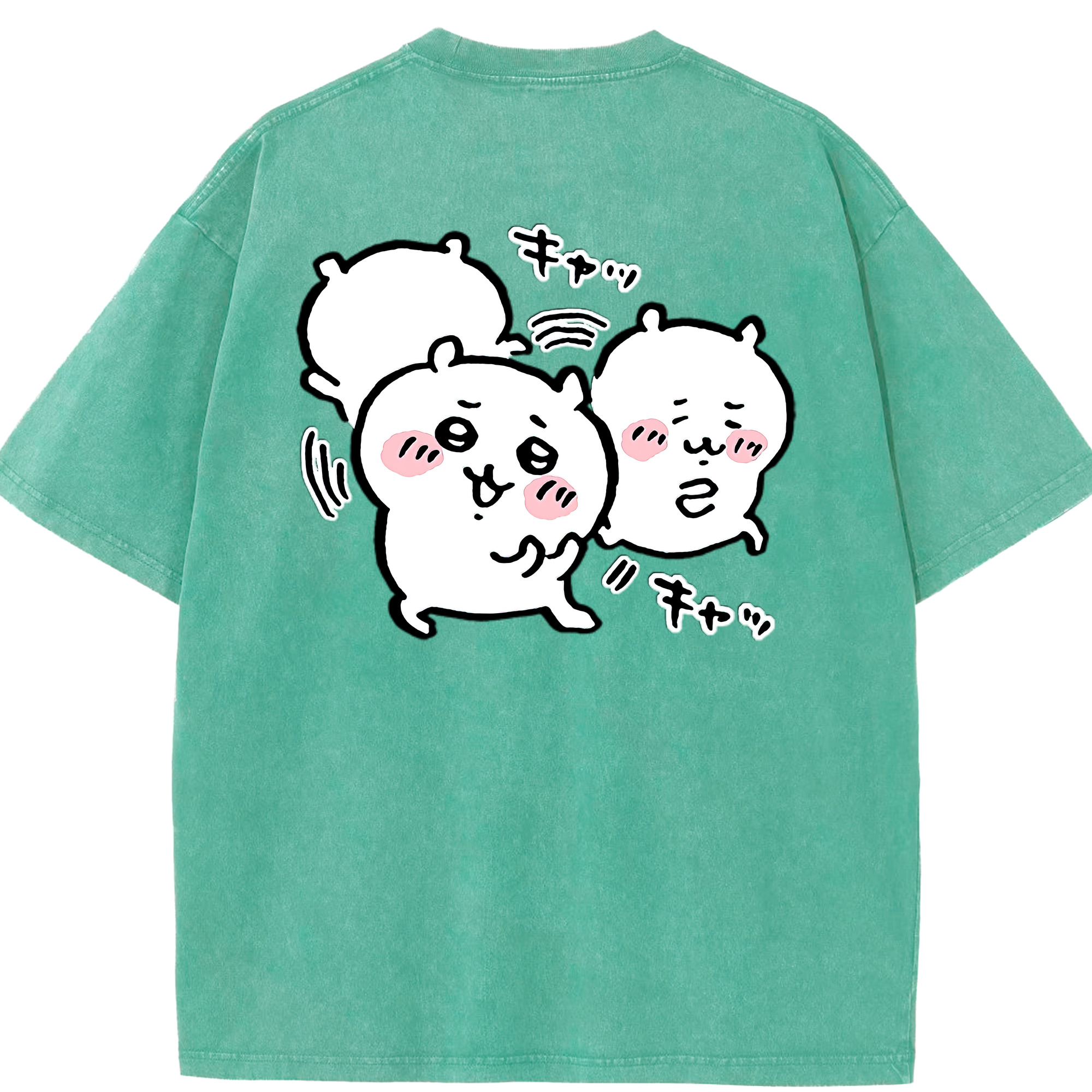 （画像用） ちいかわ ちいかわ Chii-kawa chiikawa 綿100% ヴィンテージ風 半袖Tシャツ（背面プリント）